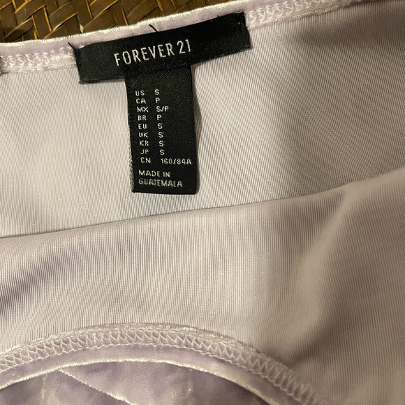 Mini Skirt Set - Forever 21 Cropped Cami Tank Top & Mini Skirt Set Lavender Sz S - Picture 14 of 16